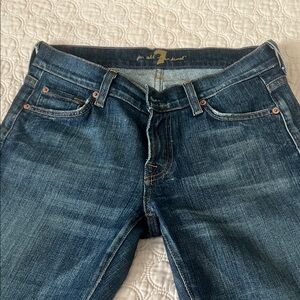 7 For All Mankind Dark Blue Straight Leg Jeans